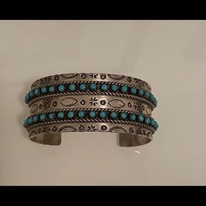 Jason and Pearl Ukestine Zuni Cuff Bracelet.